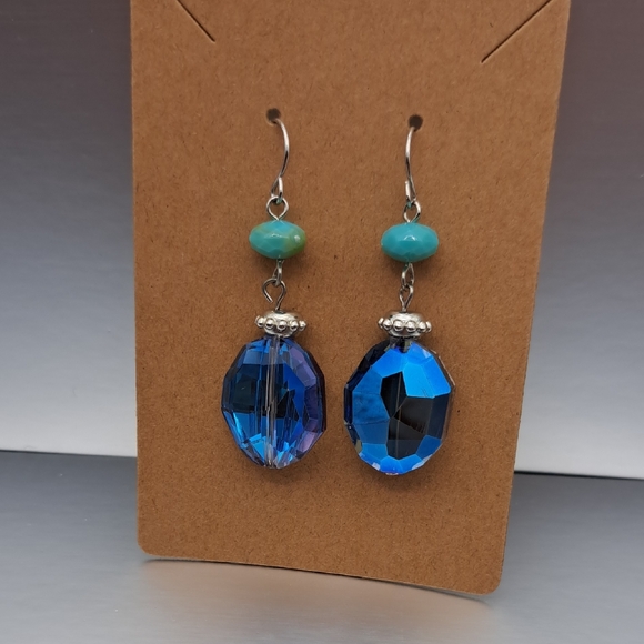 Jewelry - Blue and Turquoise Dangle  Fashion Earrings